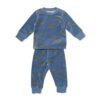 HEMA Babypyjama velours dino blauw (blauw) | HEMA