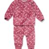 HEMA Babypyjama velours hartjes donkerroze (donkerroze) | HEMA