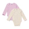 HEMA Babyromper rib hartjes - 2 stuks lila (lila) | HEMA