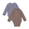 HEMA Babyromper rib strepen - 2 stuks bruin (bruin) | HEMA