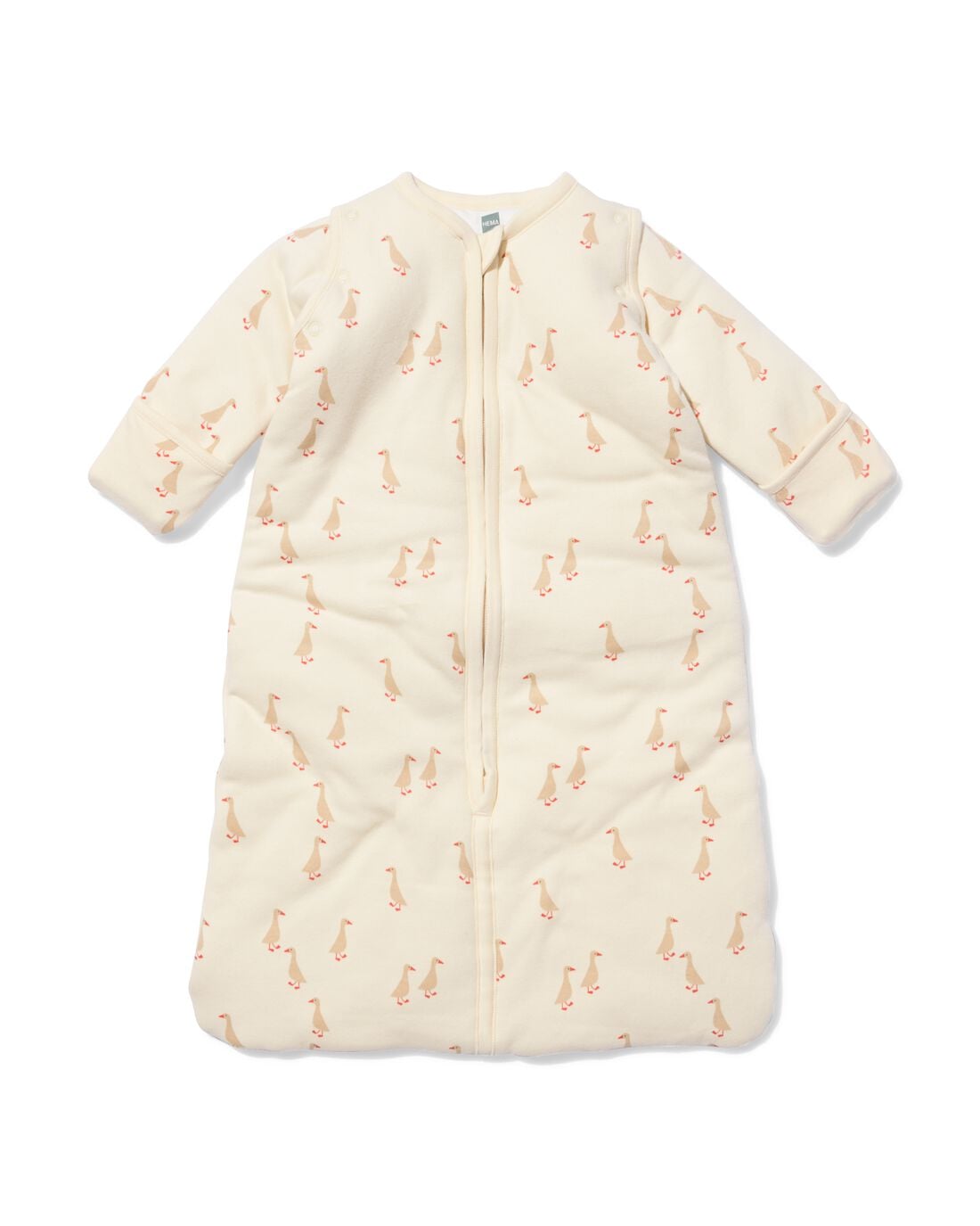 HEMA Babyslaapzak met afneembare mouwen katoen 3tog ganzen creme (creme) | HEMA
