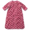 HEMA Babyslaapzak met afneembare mouwen velours 3tog hartjes donkerroze (donkerroze) | HEMA