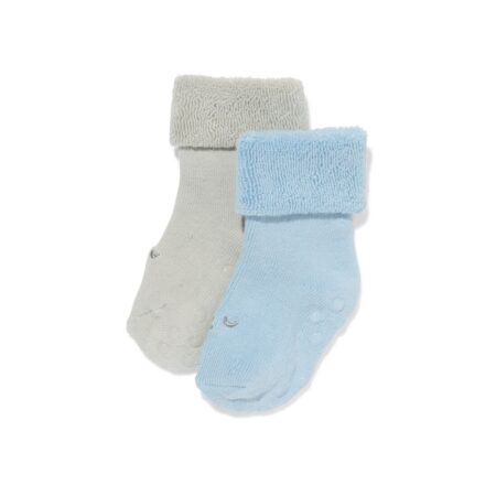 HEMA Babysokken badstof beren - 2 paar middenblauw (middenblauw) | HEMA