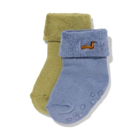 Babysokken hondjes - 2 paar middenblauw