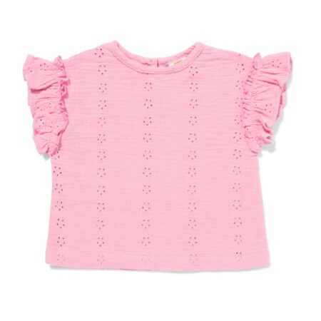 HEMA Babytop broderie roze (roze) | HEMA