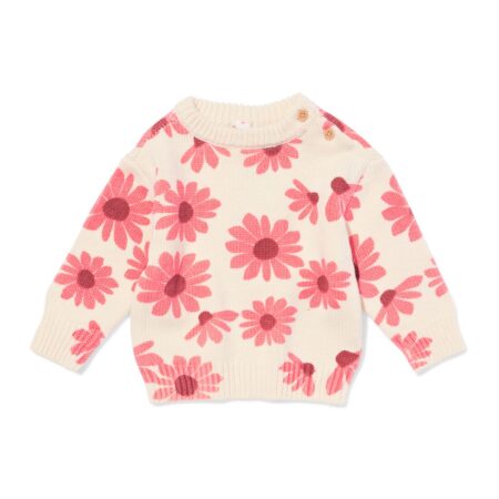 Babytrui bloemen ecru