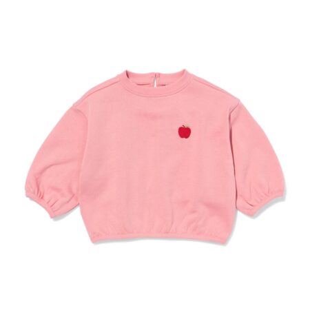 Babytrui sweatstof appel roze