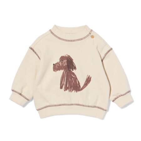 HEMA Babytrui sweatstof hond ecru (ecru) | HEMA
