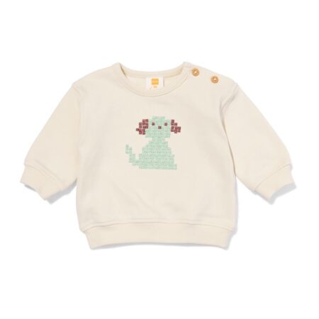 HEMA Babytrui sweatstof hond ecru (ecru) | HEMA