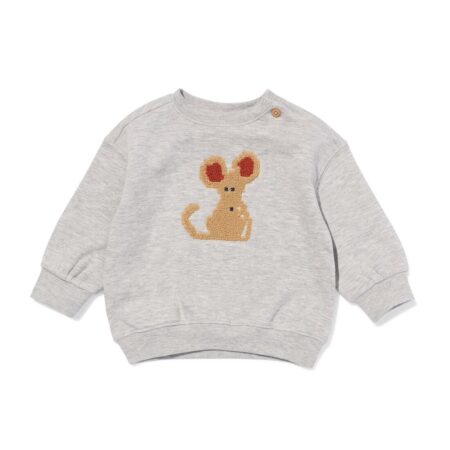 Babytrui sweatstof muis grijsmelange