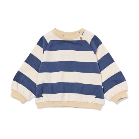 Babytrui sweatstof strepen blauw