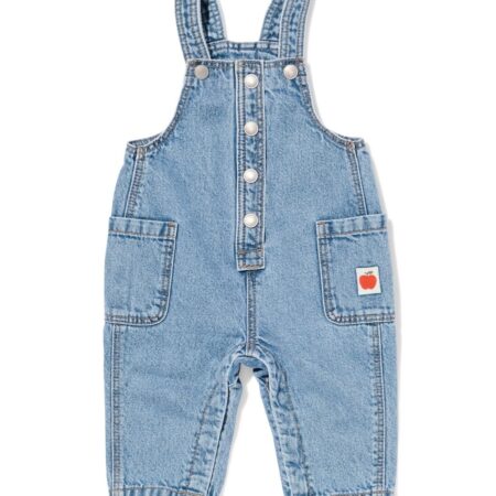 HEMA Babytuinbroek denim middenblauw (middenblauw) | HEMA