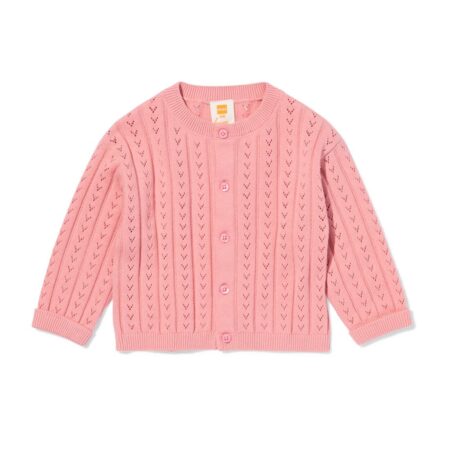 HEMA Babyvest ajour gebreid roze (roze) | HEMA