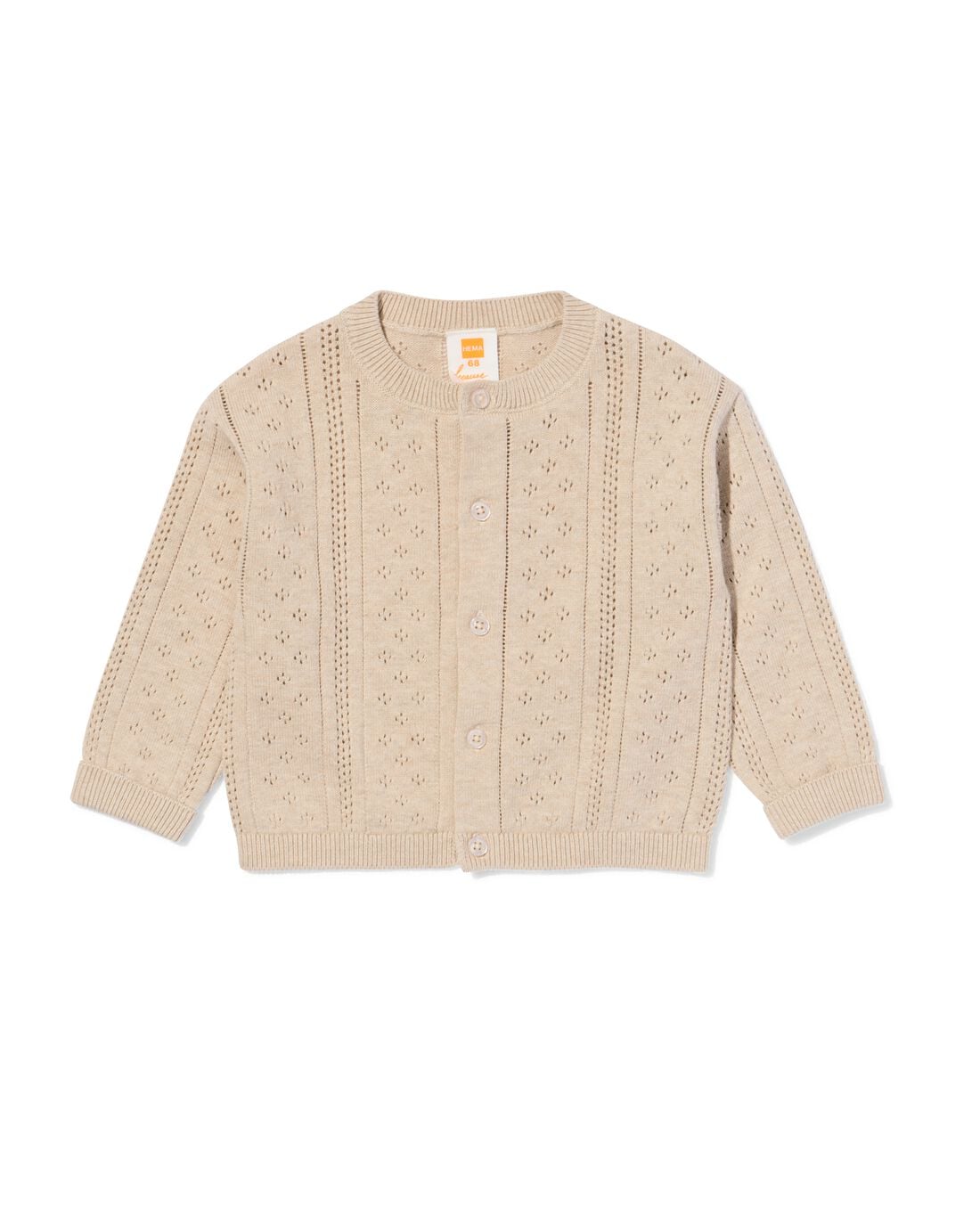 HEMA Babyvest ajour gebreid zand (zand) | HEMA