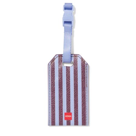 HEMA Bagagelabel 5.4x9.6cm strepen (blauw) | HEMA