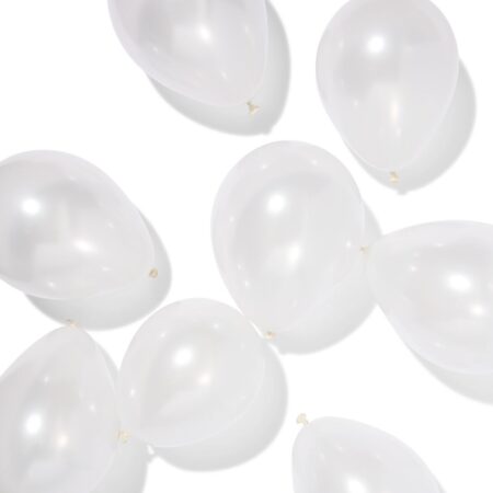 HEMA Ballonnen 23cm metallic wit - 10 stuks | HEMA