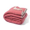 Bedsprei 260x235cm jersey beige-rood (beige)