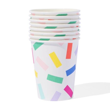HEMA Bekers 250ml confetti - 8 stuks (multicolor) | HEMA