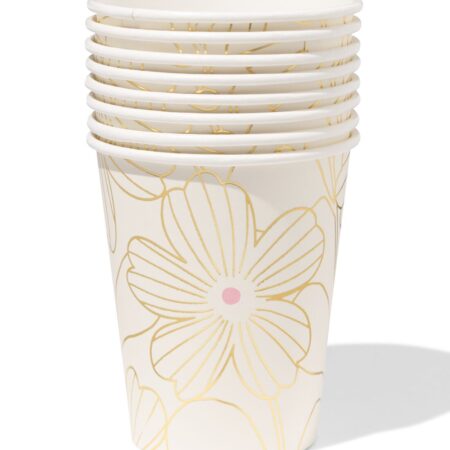 HEMA Bekers 250ml papier bloemen - 8 stuks | HEMA