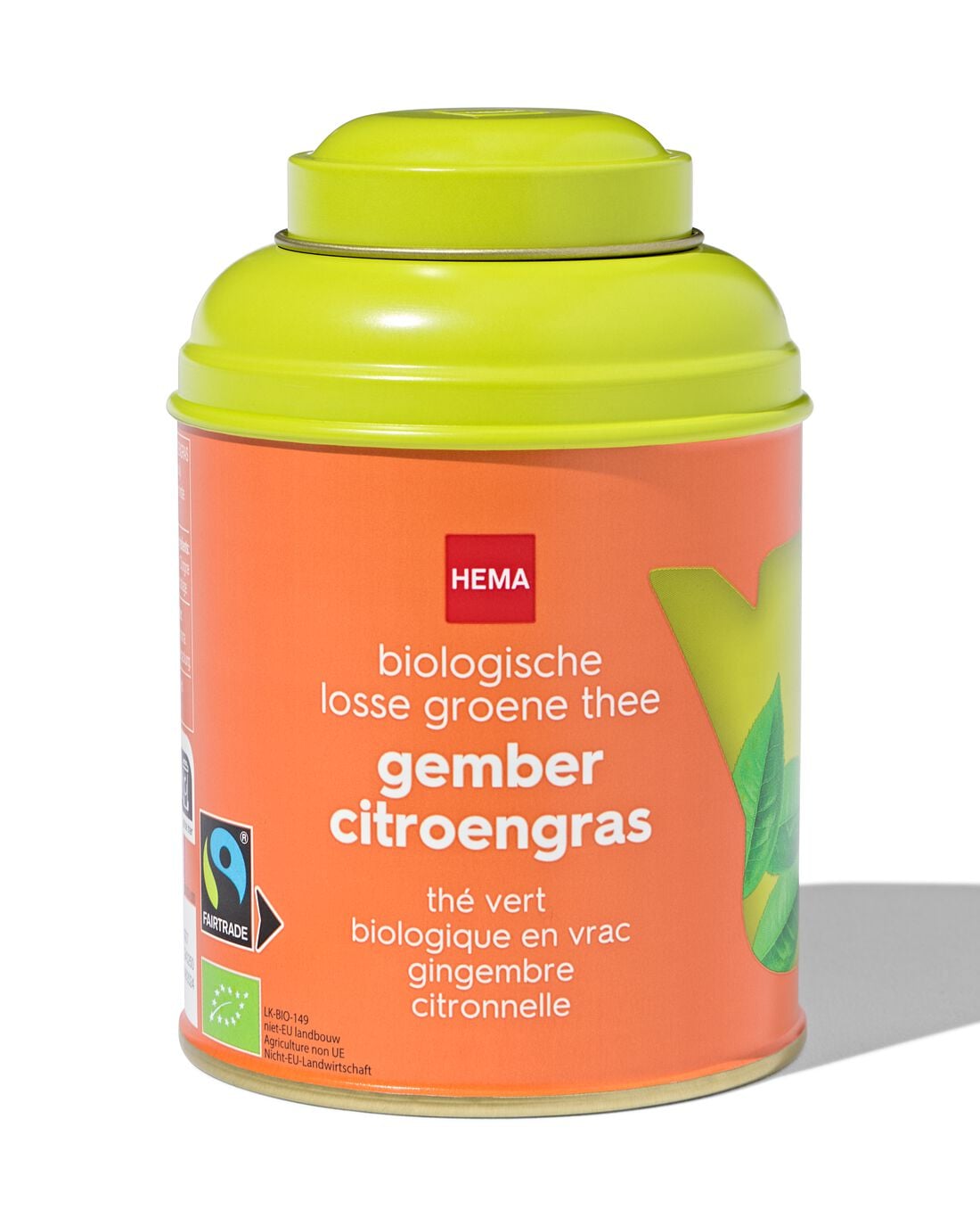 Bio groene thee gember-citroengras 75gr in blik