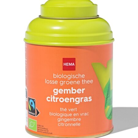 HEMA Bio groene thee gember-citroengras 75gr in blik | HEMA