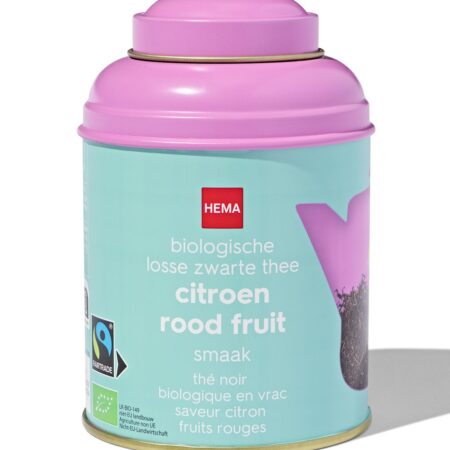 HEMA Bio zwarte thee citroen-rood fruit 75gr in blik | HEMA