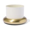 Bloempot Ø10x6.5cm metaal met schotel wit-goud (wit)