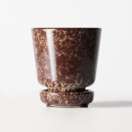 Bloempot ⌀8x8cm keramiek spikkels bruin
