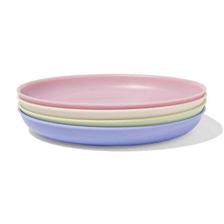 HEMA Bord Ø18.5cm kunststof - 4 stuks (multicolor) | HEMA