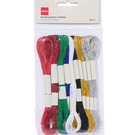 HEMA Borduurgaren metallic 8m - 10 stuks | HEMA