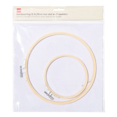 HEMA Borduurring ⌀12+20cm inclusief stof en 2 naalden | HEMA