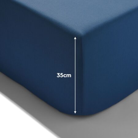 HEMA Boxspring hoeslaken 140x200cm zacht katoen blauw (blauw) | HEMA