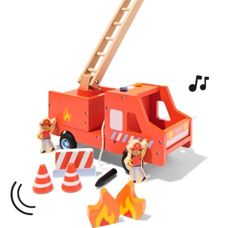 HEMA Brandweerwagen 27x16x13cm hout | HEMA