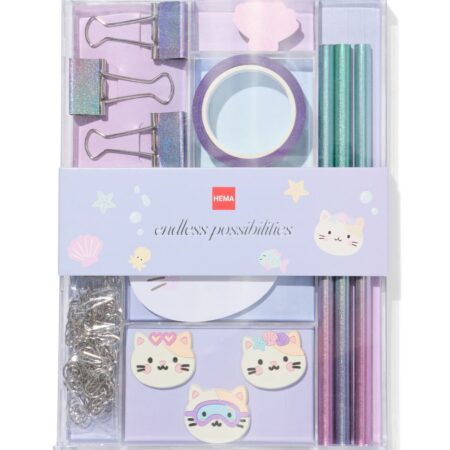 HEMA Bureauset accessoires 20.2x14.3x2.2cm katten | HEMA