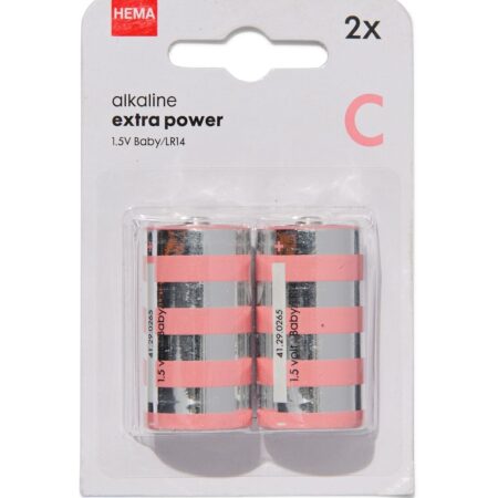 HEMA C alkaline extra power batterijen - 2 stuks | HEMA