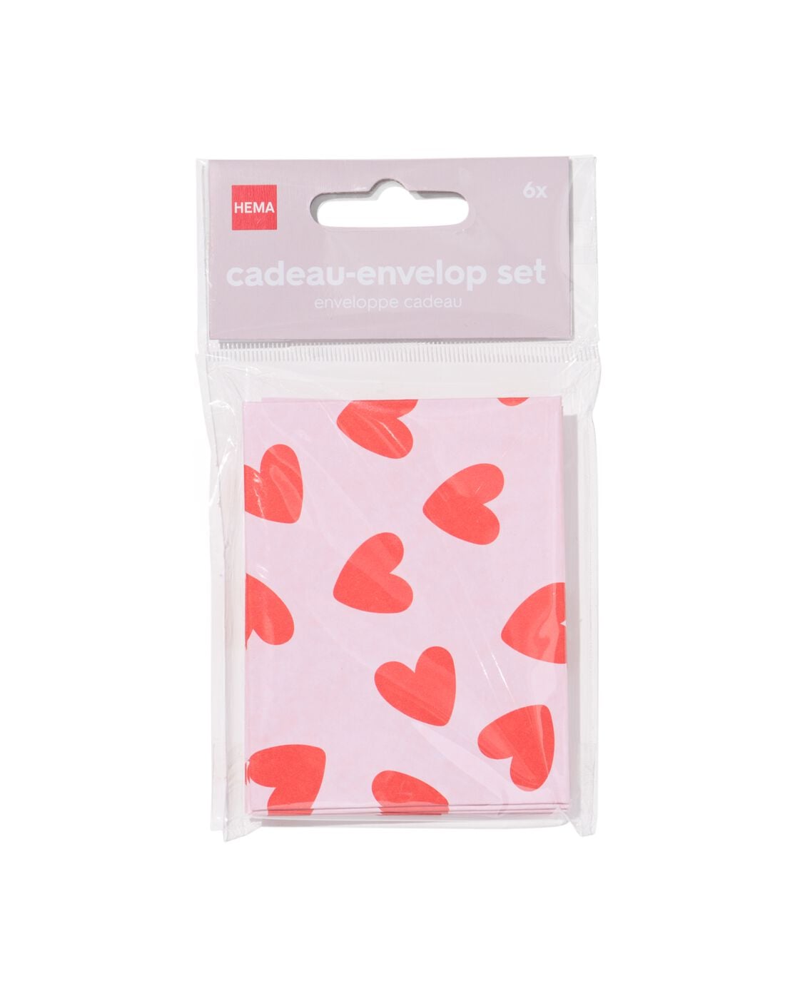 HEMA Cadeau-envelop set hartjes - 6 stuks (rood) | HEMA