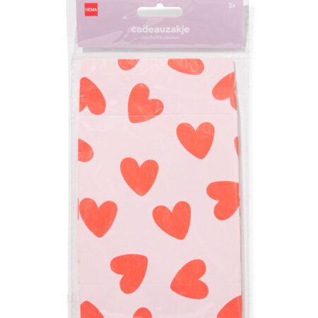 HEMA Cadeauzakjes S hart - 3 stuks (rood) | HEMA