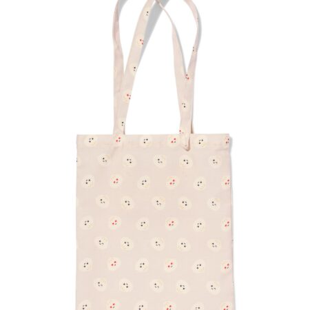 HEMA Canvas tas 42x36cm dumplings (beige) | HEMA