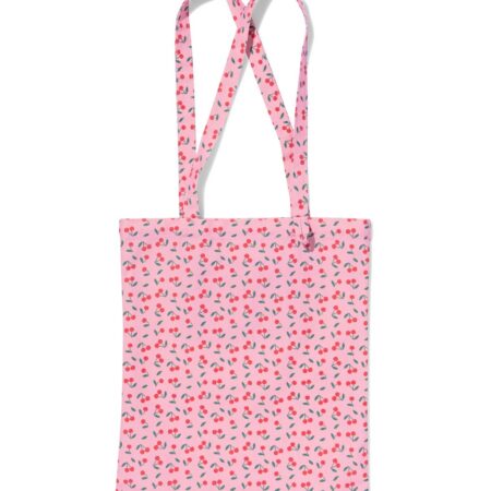 HEMA Canvas tas 42x36cm kersen (roze) | HEMA