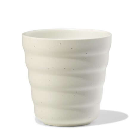 HEMA Cappuccinomok 300ml Trend aardewerk grijs spikkels (grijs) | HEMA
