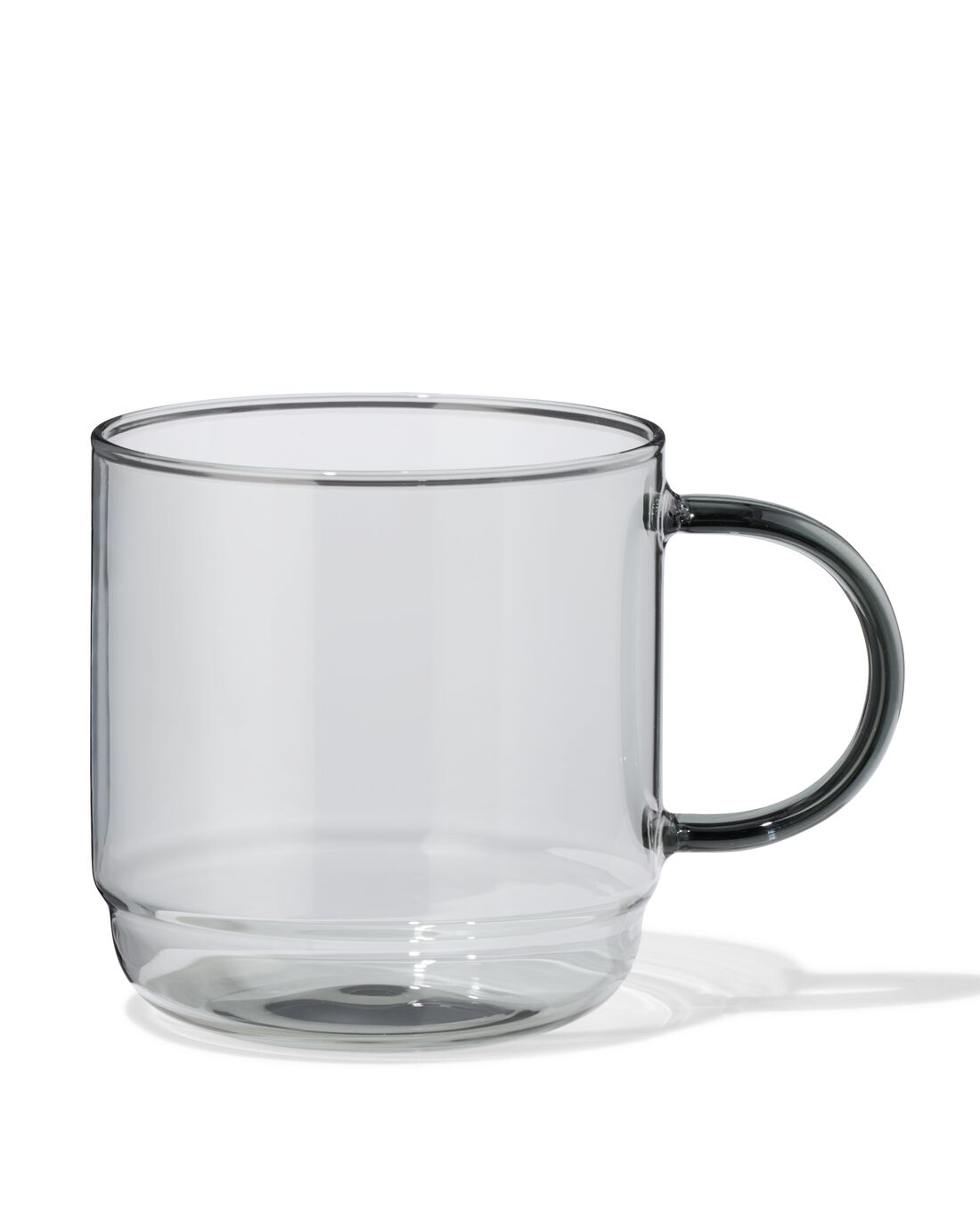 HEMA Cappuccinomok 440ml glas antraciet (antraciet) | HEMA