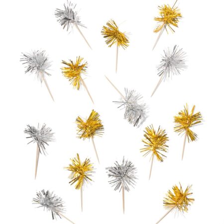 HEMA Cocktailprikkers 8cm goud-zilver - 15 stuks (goud) | HEMA