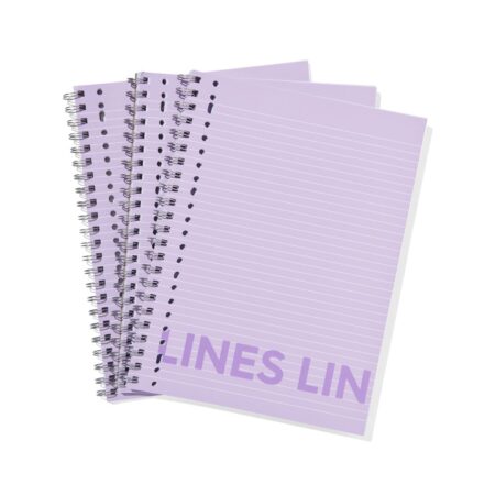 HEMA Collegeblokken lila A4 gelinieerd - 3 stuks (lila) | HEMA