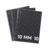 Collegebloks zwart A4 geruit 10mm - 3 stuks (zwart)