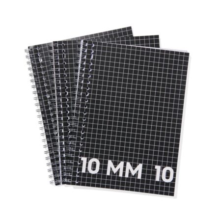 HEMA Collegebloks zwart A4 geruit 10mm - 3 stuks (zwart) | HEMA