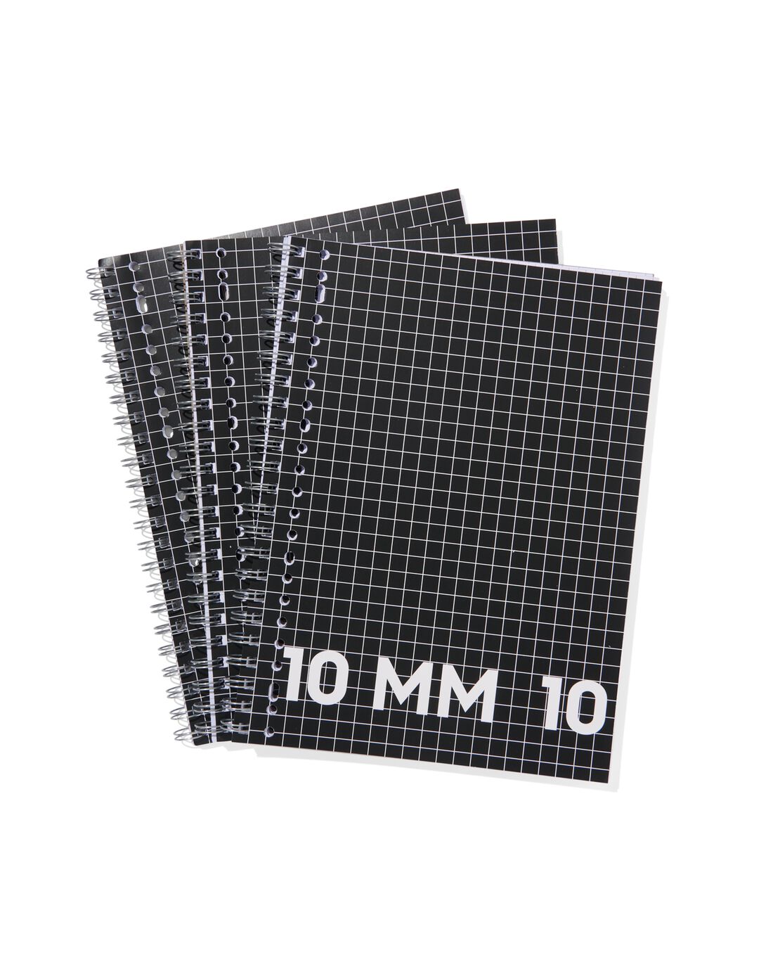 HEMA Collegebloks zwart A4 geruit 10mm - 3 stuks (zwart) | HEMA