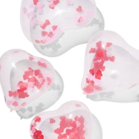 HEMA Confettiballonnen 30cm hart - 6 stuks (rood) | HEMA