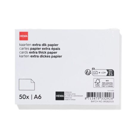 HEMA Correspondentiekaarten A6 - 50 stuks (wit) | HEMA