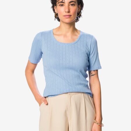 HEMA Dames T-shirt Colette lichtblauw (lichtblauw) | HEMA