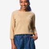 HEMA Dames T-shirt Kacey jersey beige (beige) | HEMA